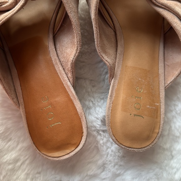 Joie Suede Kitten Heel Slip on Pointed Toe Shoe with Bows size EU 37.5/US 6.5 - Picture 4 of 6
